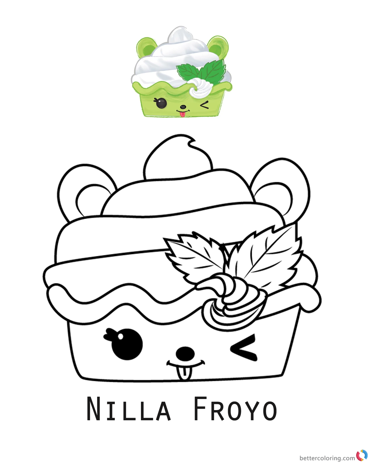 Num Noms Coloring Sheet Series 2 Nilla Froyo Free Printable Coloring Pages