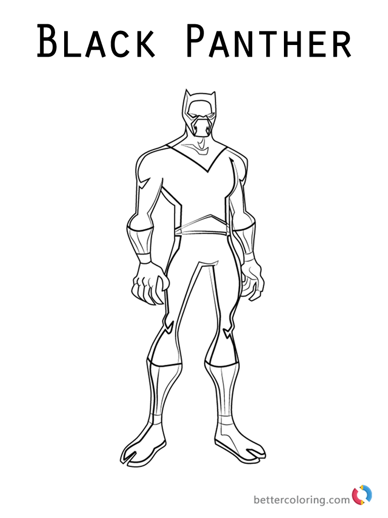 Black Panther Coloring Pages Superhero Movie Free Printable Coloring 
