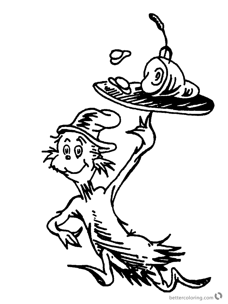 Dr Seuss Green Eggs And Ham Coloring Pages Black White Free