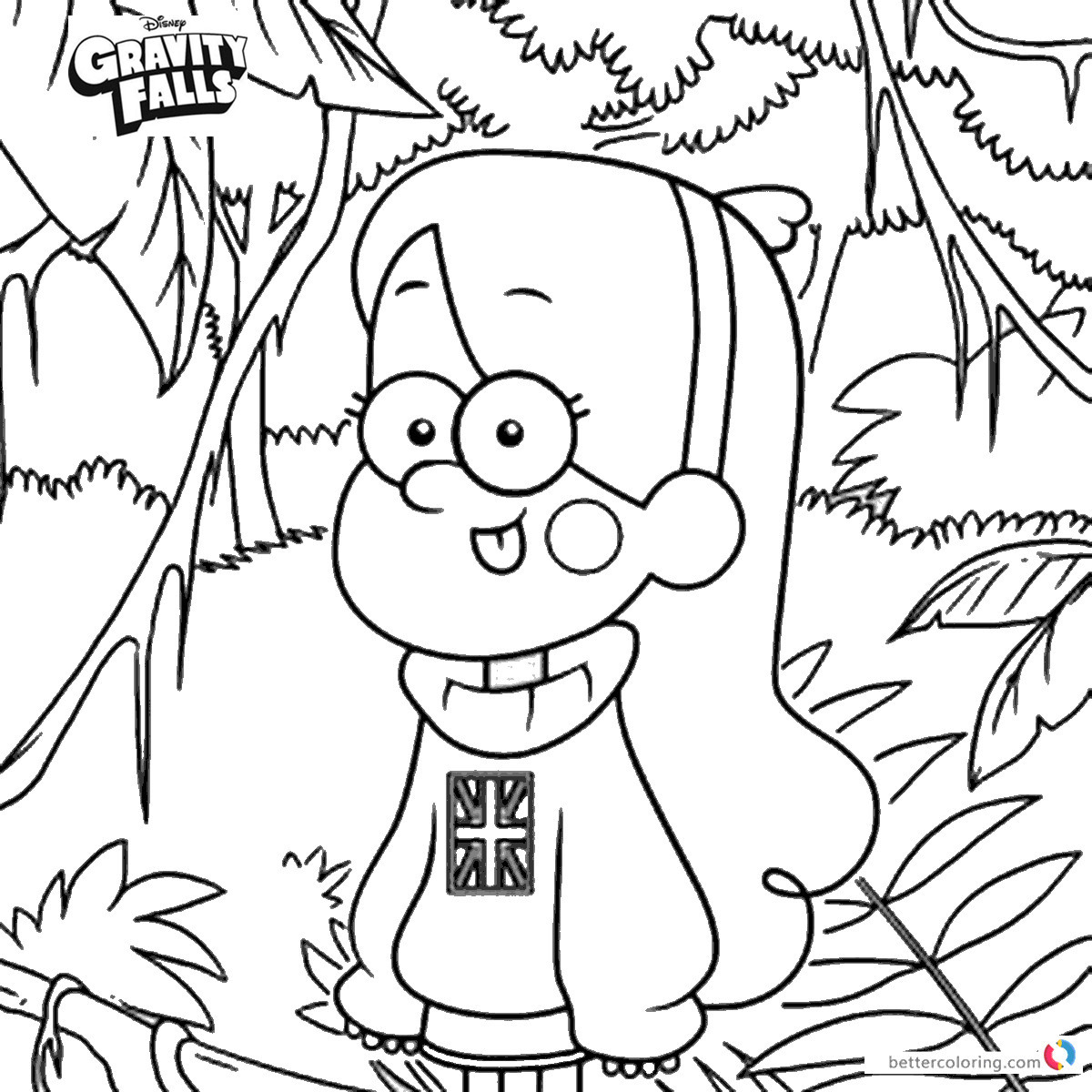 Gravity falls coloring pages Mabel in Woods - Free Printable Coloring Pages