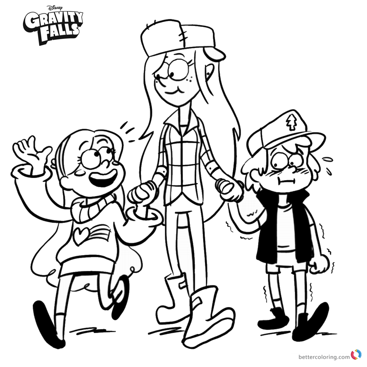 Gravity Falls coloring pages Wendy Mabel and Dipper - Free ...