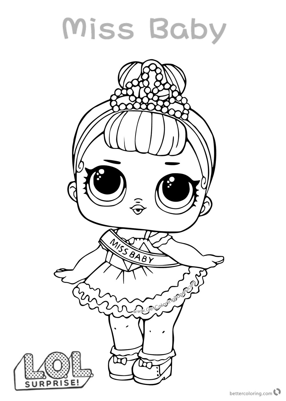 LOL Surprise Doll Coloring Pages Miss Baby - Free Printable Coloring Pages