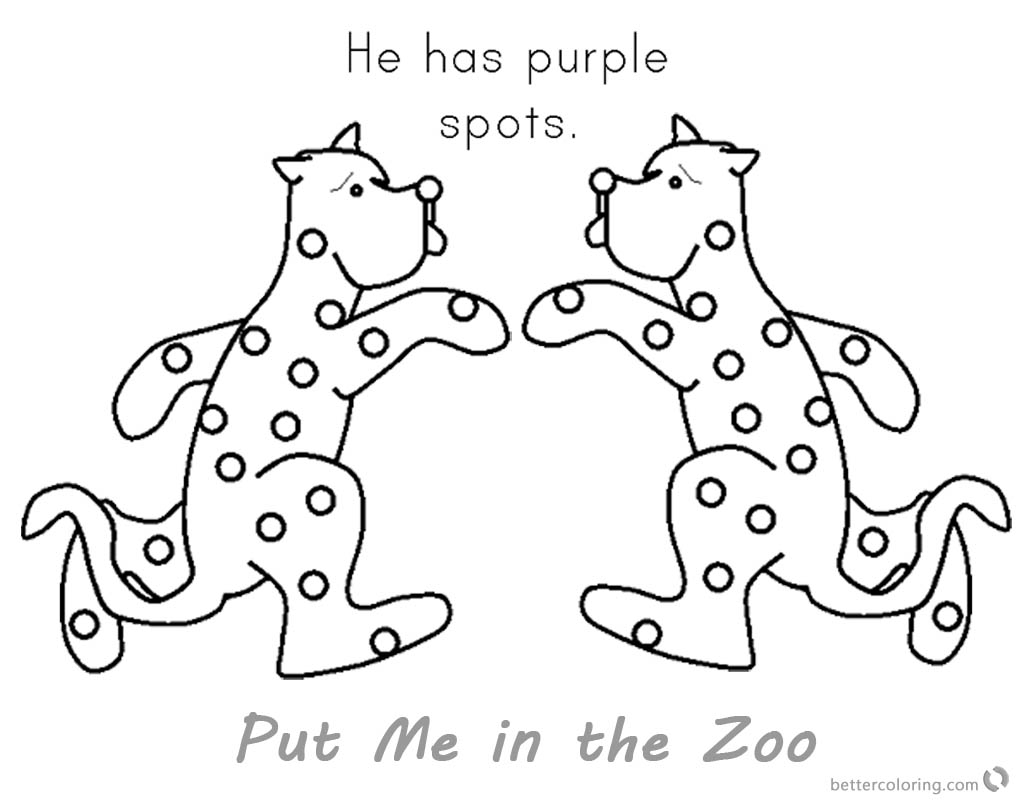 Put Me in the Zoo Coloring Pages Purple Spots Free Printable Coloring
