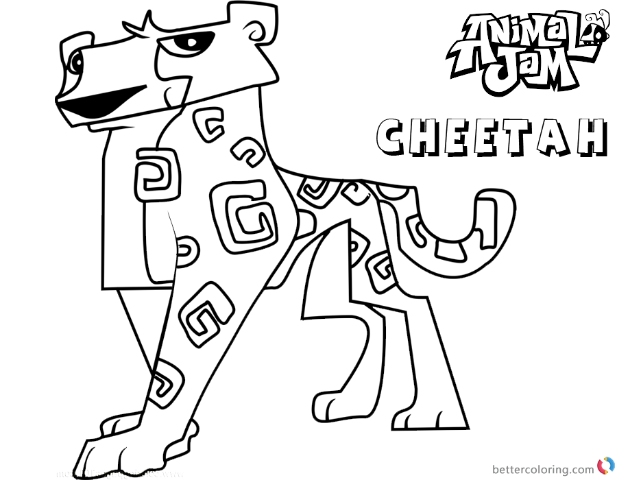 animal jam cheetahs coloring pages - photo #2