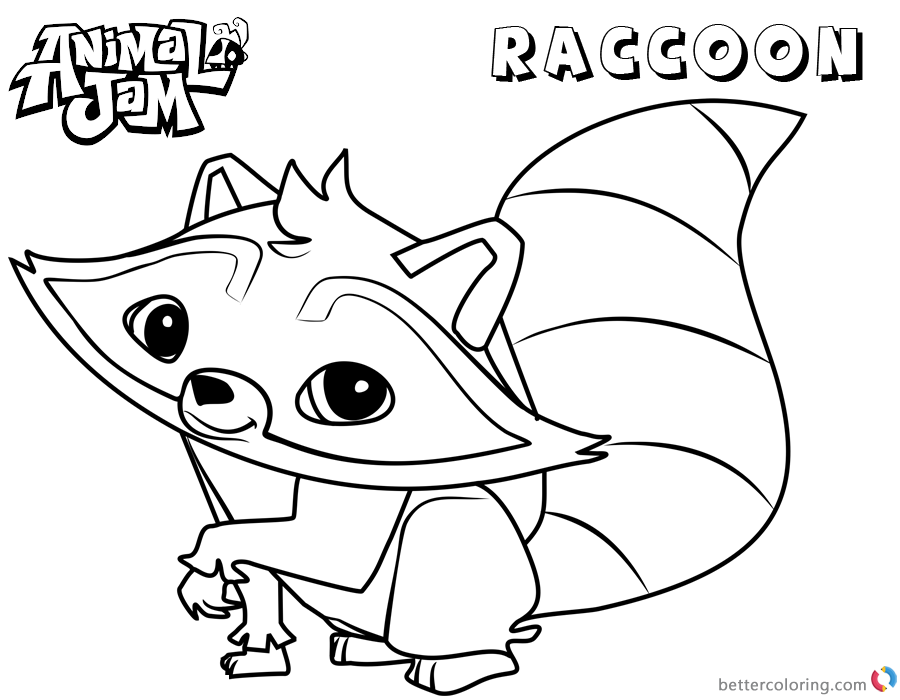 Animal Jam Coloring Pages Raccoon Free Printable Coloring Pages