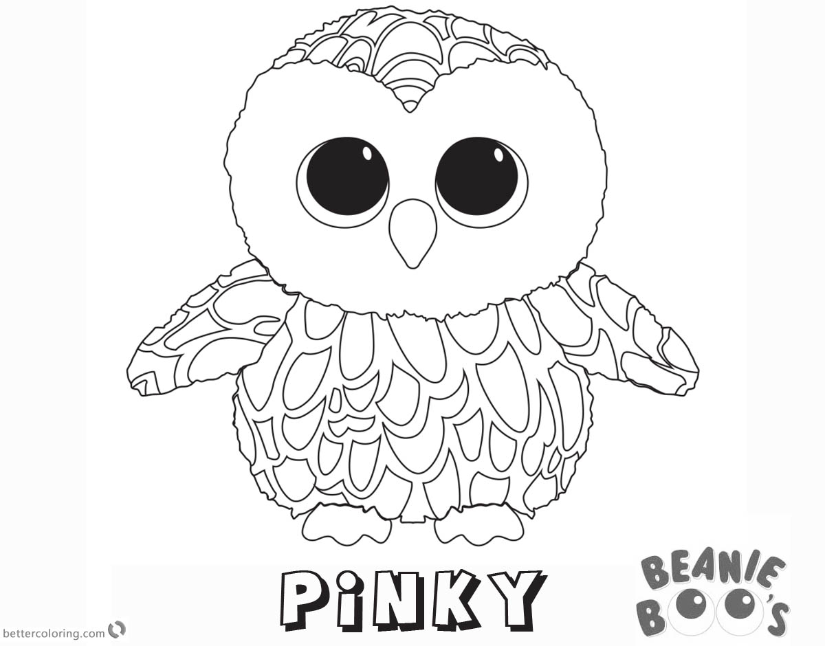 Beanie Boo Coloring pages Owl Pinky Free Printable