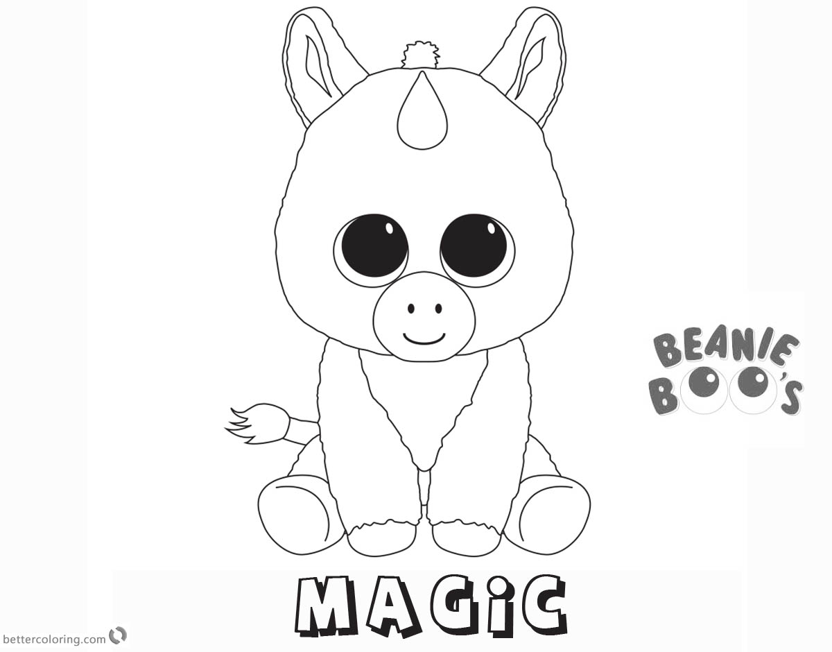 Beanie Boo Coloring pages Unicorn Magic - Free Printable Coloring Pages