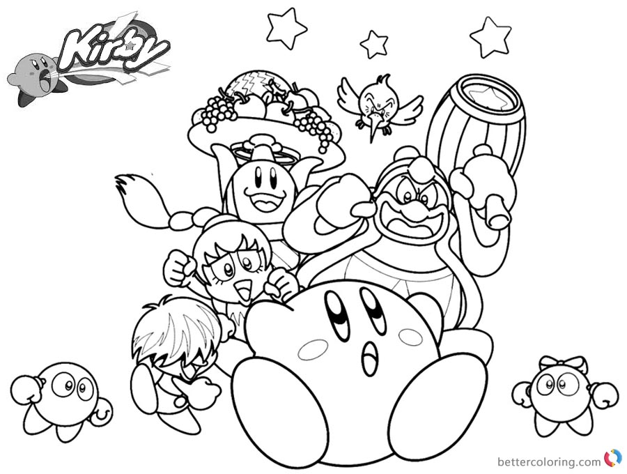 Kirby Coloring Pages Characters Picture - Free Printable Coloring Pages