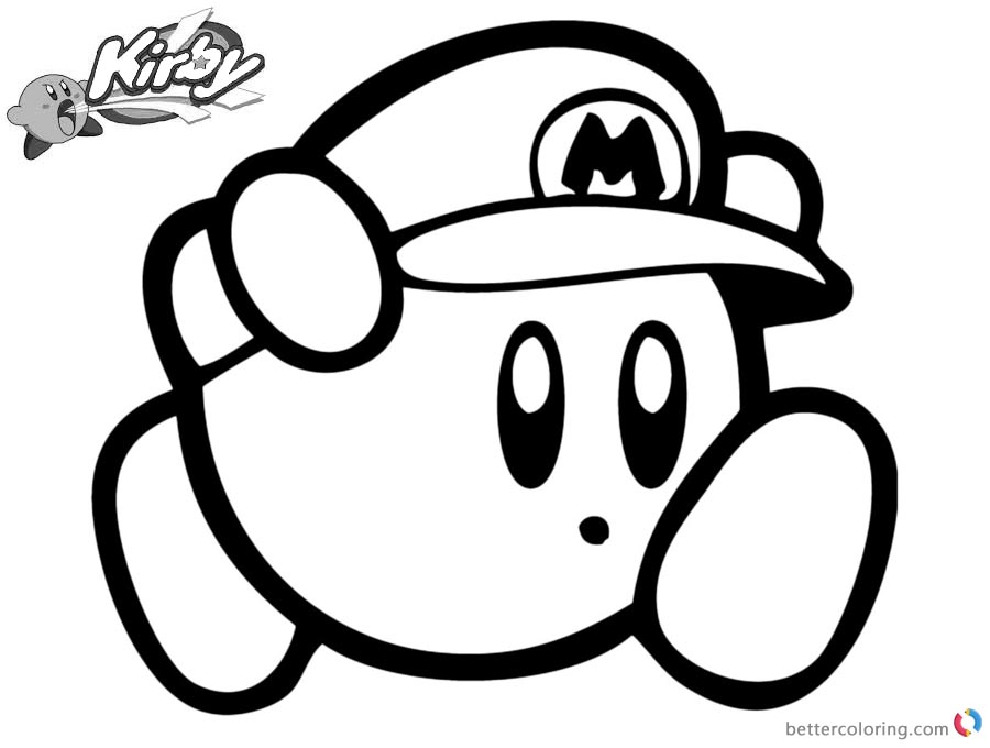 Kirby Coloring Pages Disegn Mario - Free Printable Coloring Pages