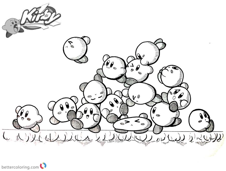 Kirby Coloring Pages Inktober Kirby Mass Attack by jeomona on DeviantArt