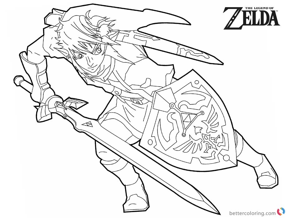 Legend of Zelda Coloring Pages Black and White Free Printable