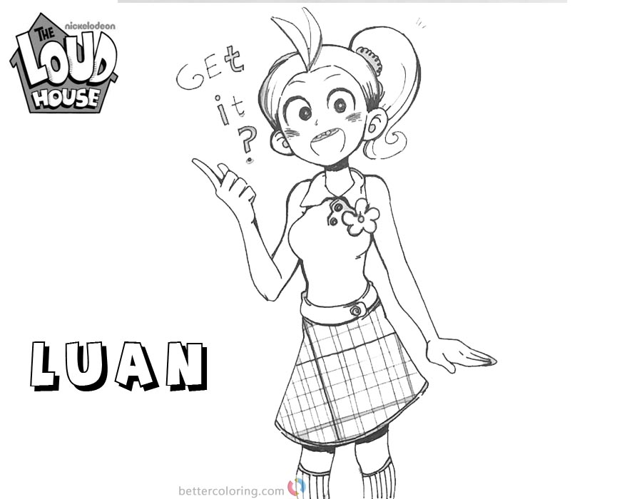 Loud House Coloring Pages lovely Luan fan art  Free Printable Coloring