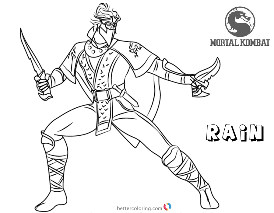 Mortal Kombat Coloring Pages Rain - Free Printable Coloring Pages