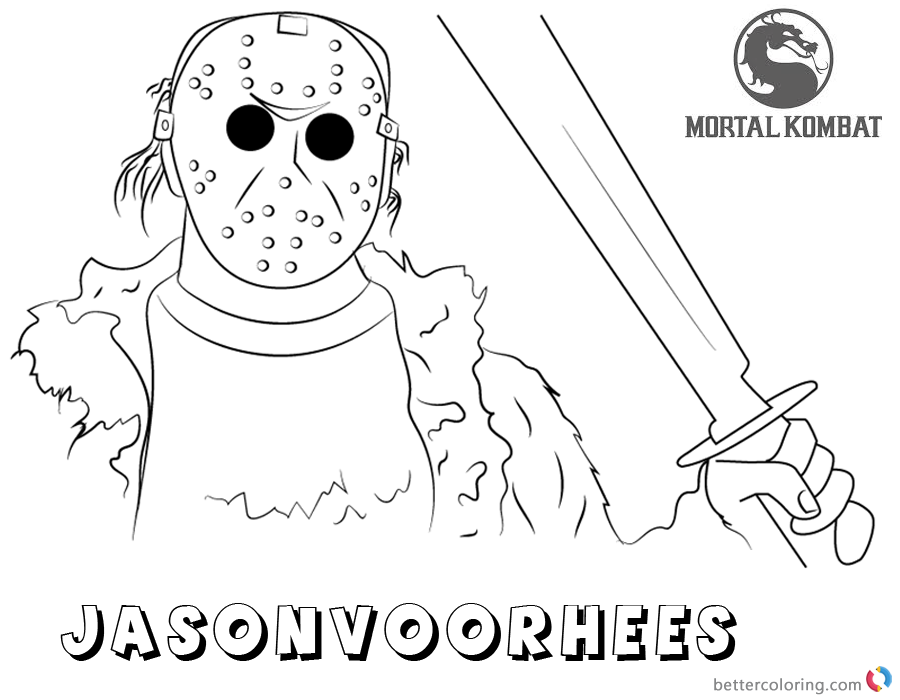 Mortal Kombat X Coloring Pages Jason Voorhees - Free Printable Coloring