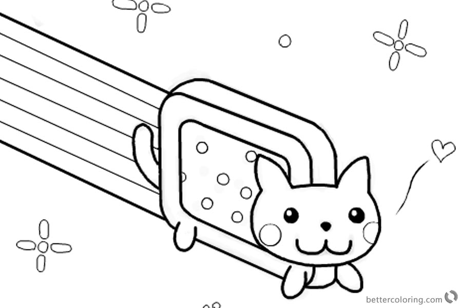 Nyan Cat Coloring pages Template By Kixfe - Free Printable Coloring Pages