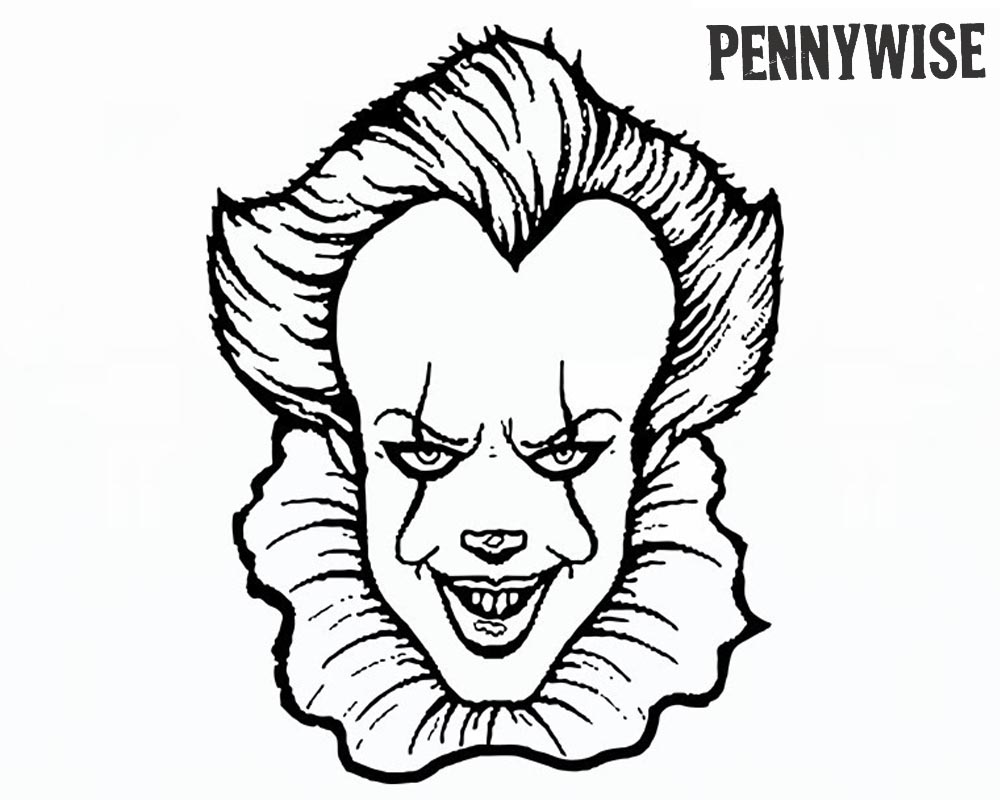 Pennywise Coloring Pages How to Draw Pennywise The Clown From IT Free