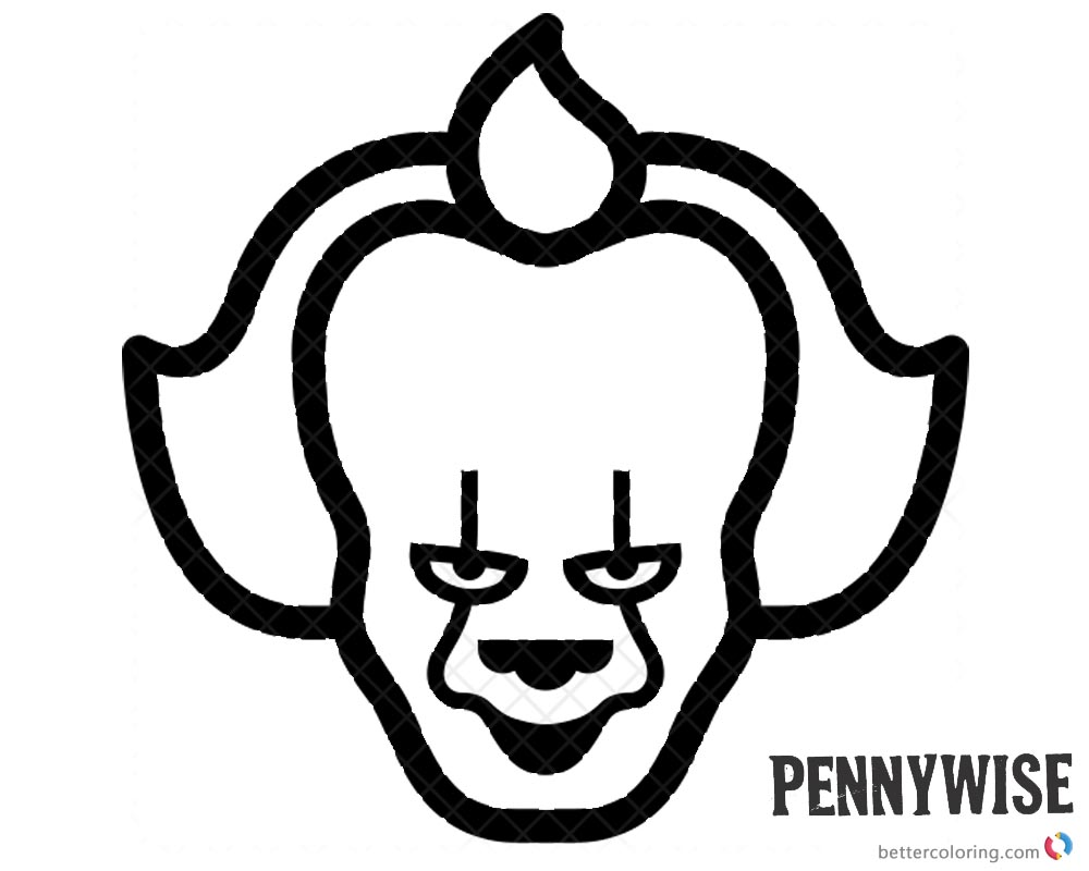 Pennywise Coloring Pages Simple Lineart Free Printable Coloring Pages