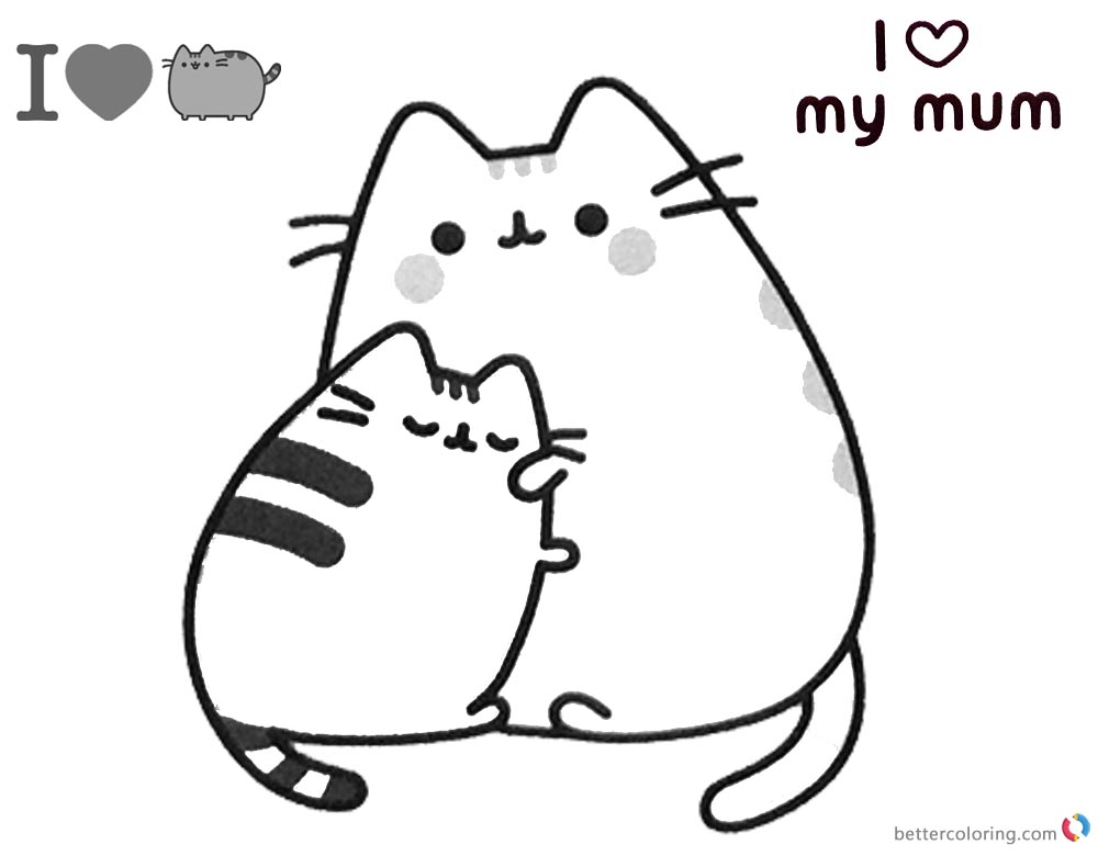 Pusheen Coloring Pages I Love My Mum