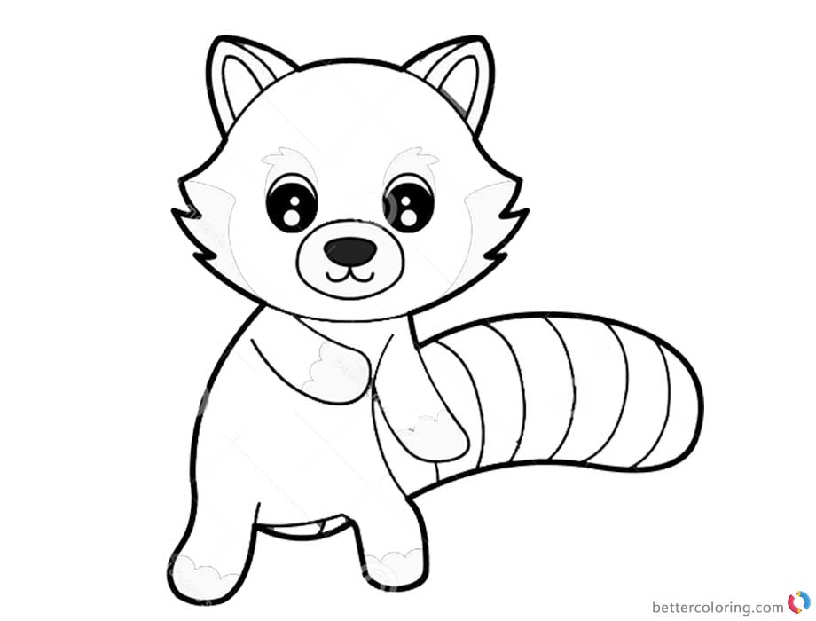 Red Panda Coloring Pages Cute Cartoon Coloring Sheet - Free Printable