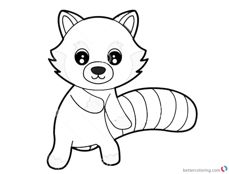 Red Panda Coloring Pages Cute Cartoon Coloring Sheet Free Printable 