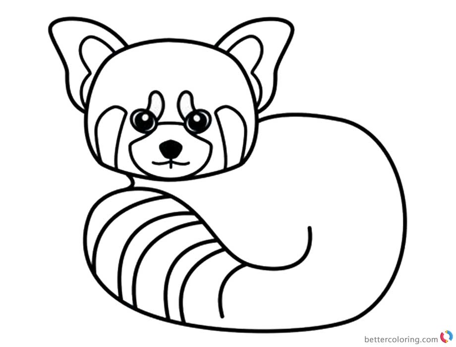 Red Panda Coloring Pages Line Art - Free Printable ...