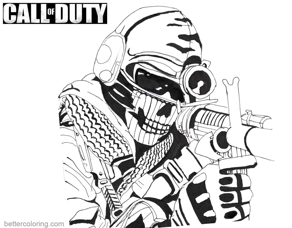 Call of Duty Coloring Pages Ghost by kopale - Free ...