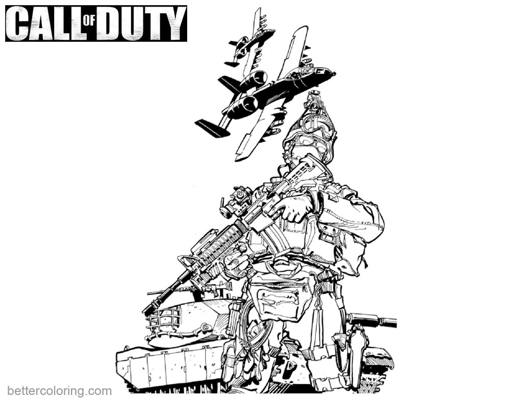 Call of Duty Lineart Coloring Pages - Free Printable ...