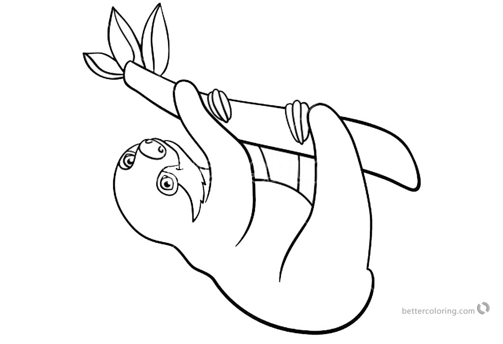 Cute Sloth Coloring Pages   Free Printable Coloring Pages