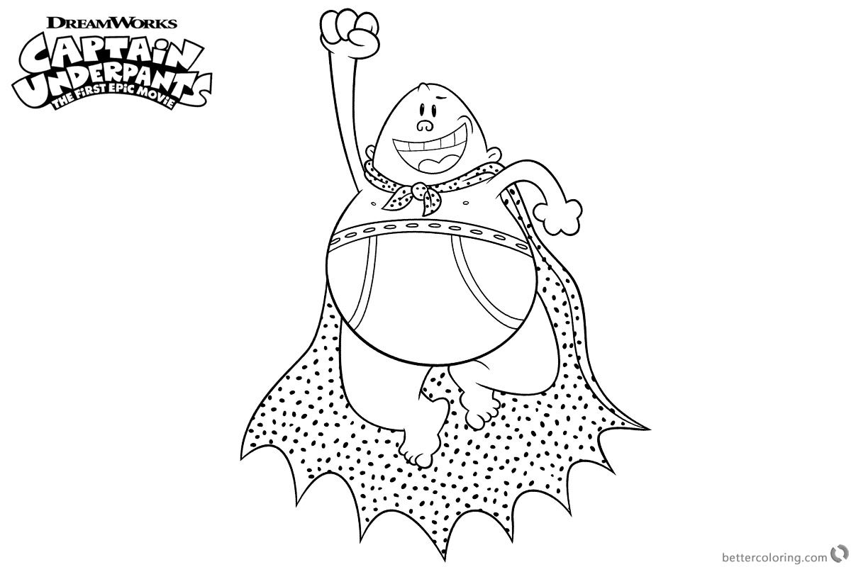 Flying Captain Underpants Coloring Pages - Free Printable ...