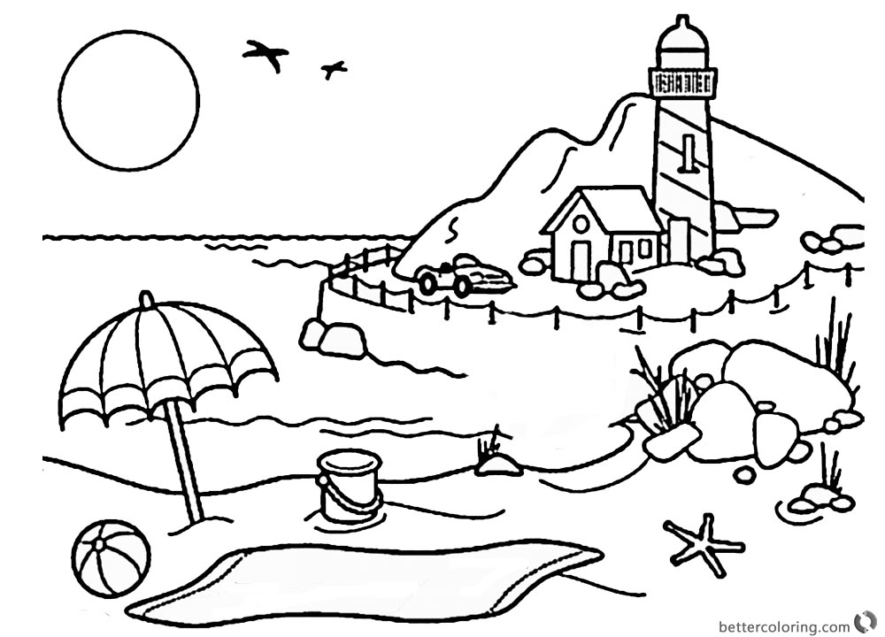 beach house coloring pages - photo #19