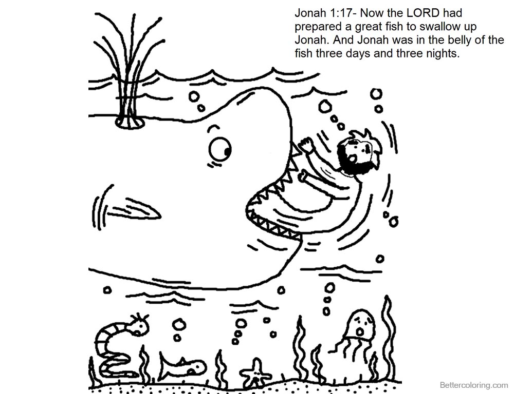 Story of Jonah And The Whale Coloring Pages - Free Printable Coloring Pages