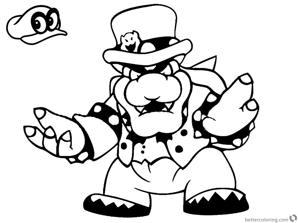 Super Mario Odyssey Coloring Pages Bowser - Free Printable ...