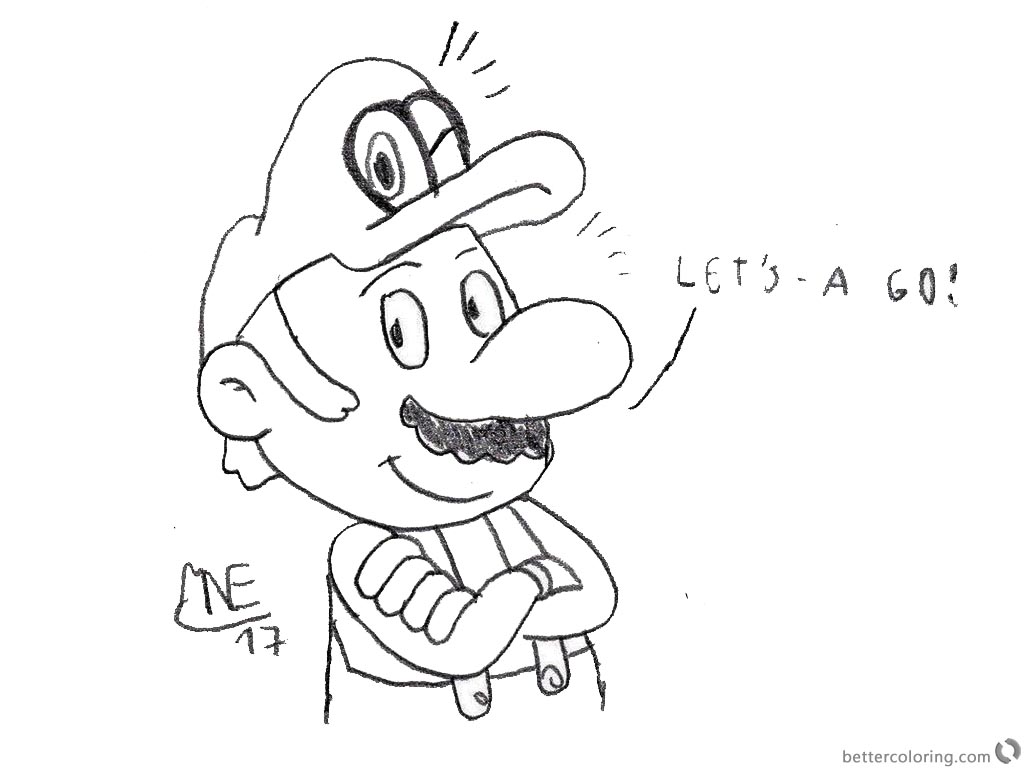 Super Mario Odyssey Coloring Pages Lineart by MrNintMan ...