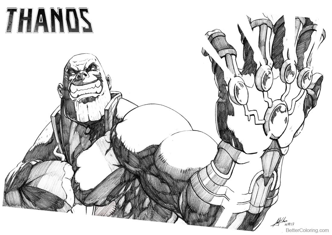 Thanos Coloring Pages Fan Art by AndiMoo - Free Printable Coloring Pages