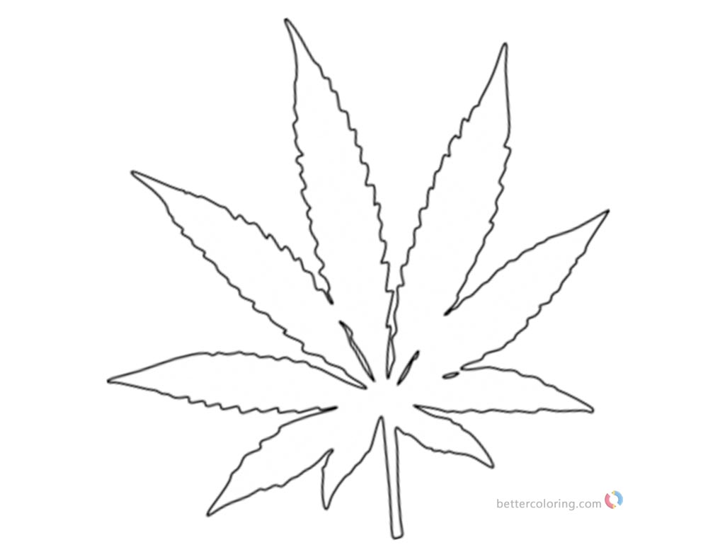 Weed Leaf Coloring Book Coloring Pages