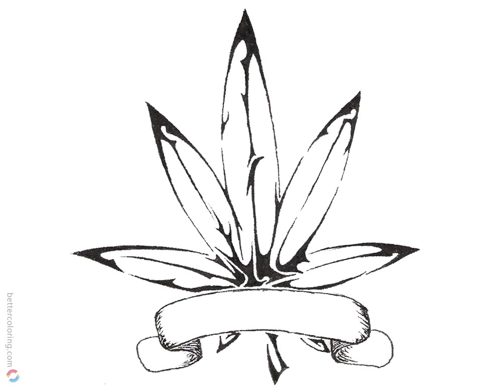 Weed Coloring Pages Weed Tattoos - Free Printable Coloring Pages