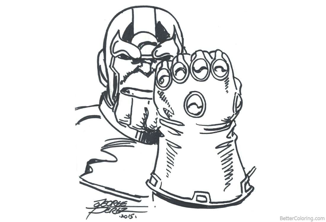 Avengers Infinity War Coloring Pages Thanos by George Perez - Free