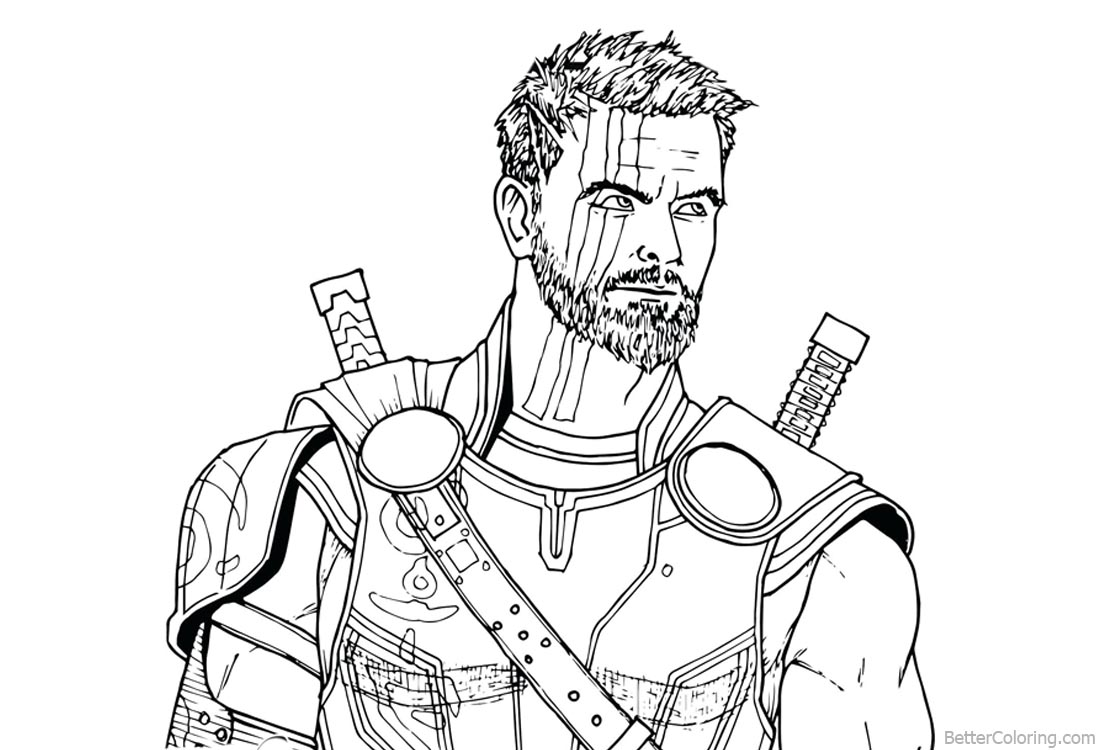Avengers Infinity War Coloring Pages Thor Drawing   Free ...