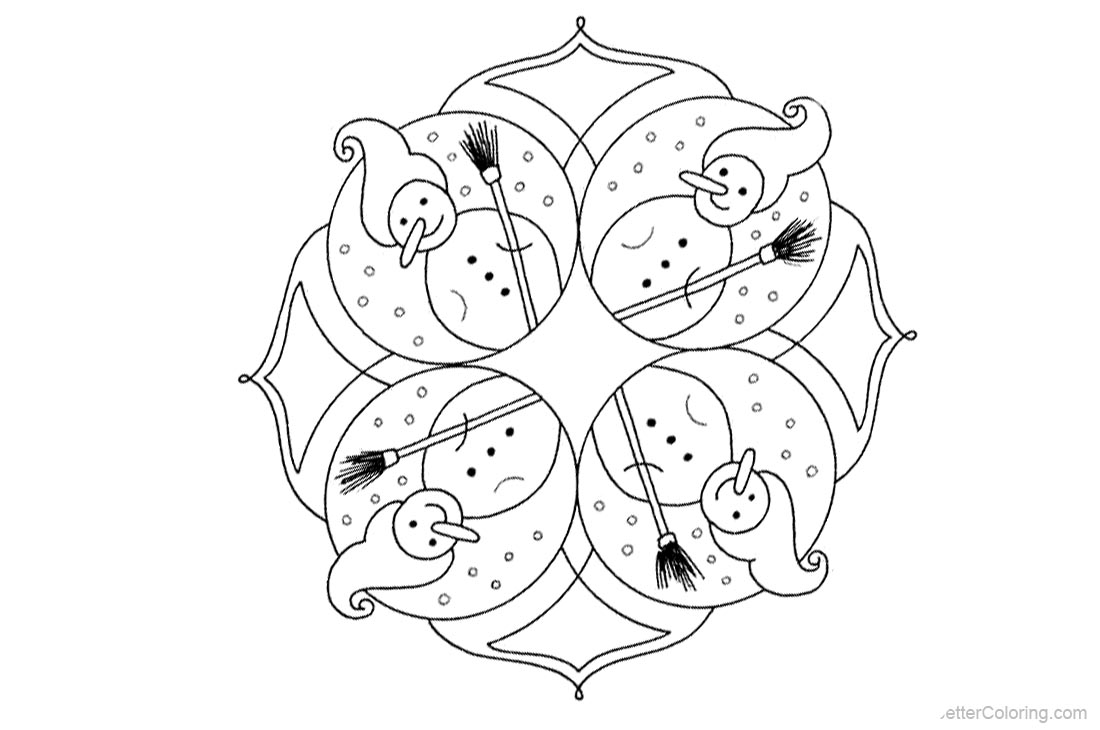 Christmas Mandala Coloring Pages - Free Printable Coloring Pages