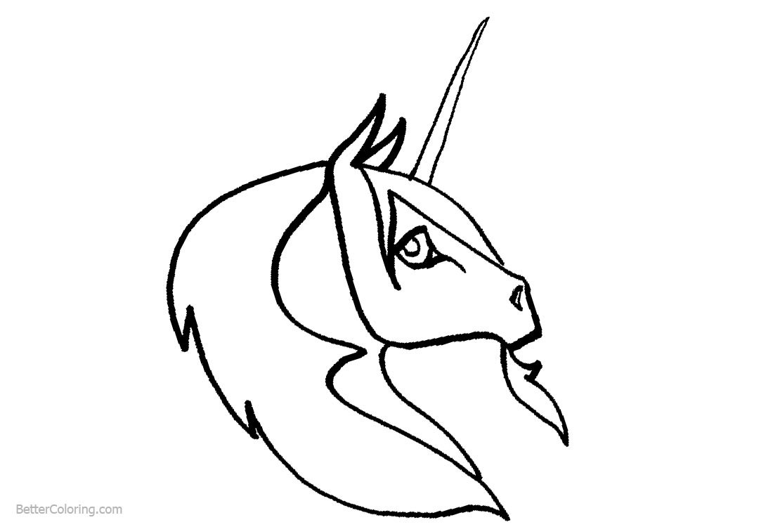Coloring Pages of Unicorn Head - Free Printable Coloring Pages