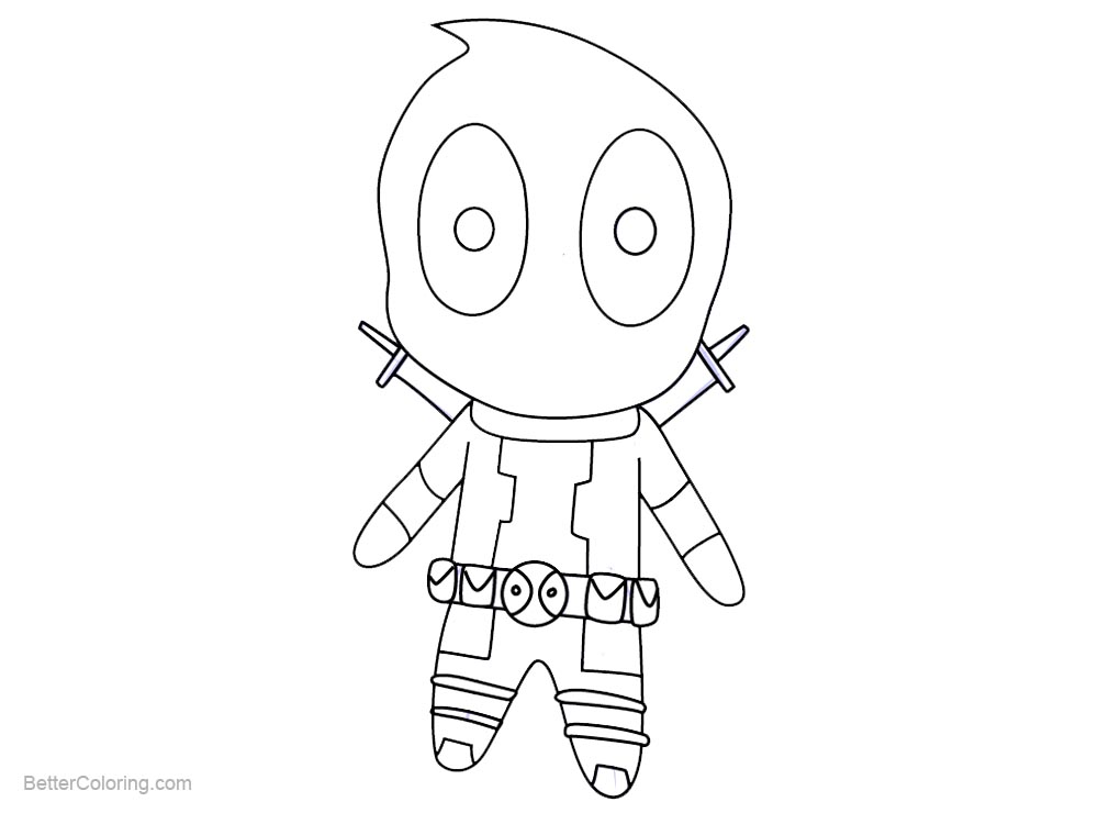 Easy Chibi Deadpool Coloring Pages Free Printable Coloring Pages