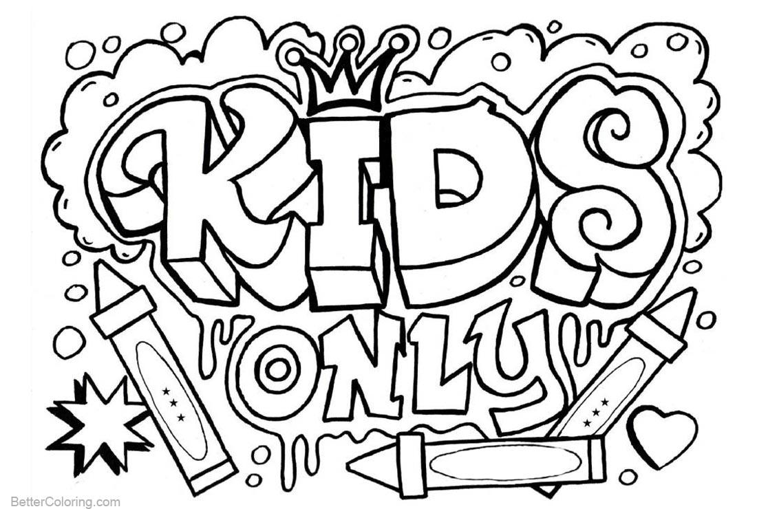 Graffiti Printable Coloring Pages Printable World Holiday