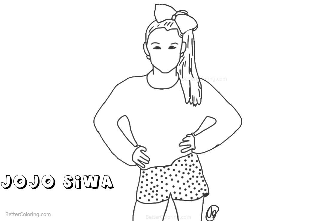 Jojo Siwa Coloring Pages Line Art Drawing by autumnarendelle - Free Printable Coloring Pages