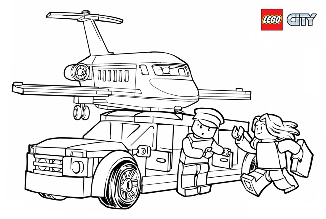 Lego City Police Coloring Pages At Airport - Free Printable Coloring Pages