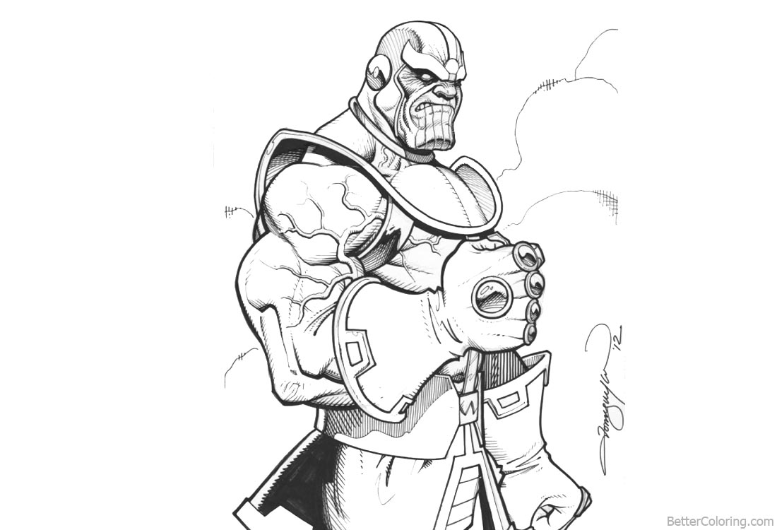 Marvel Avengers Infinity War Coloring Pages Thanos Fan Art - Free