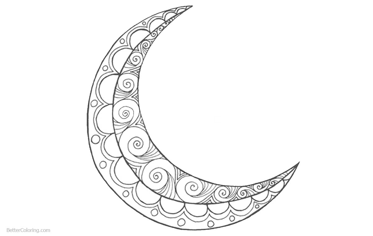 Ramadan Coloring Pages Crescent - Free Printable Coloring Pages