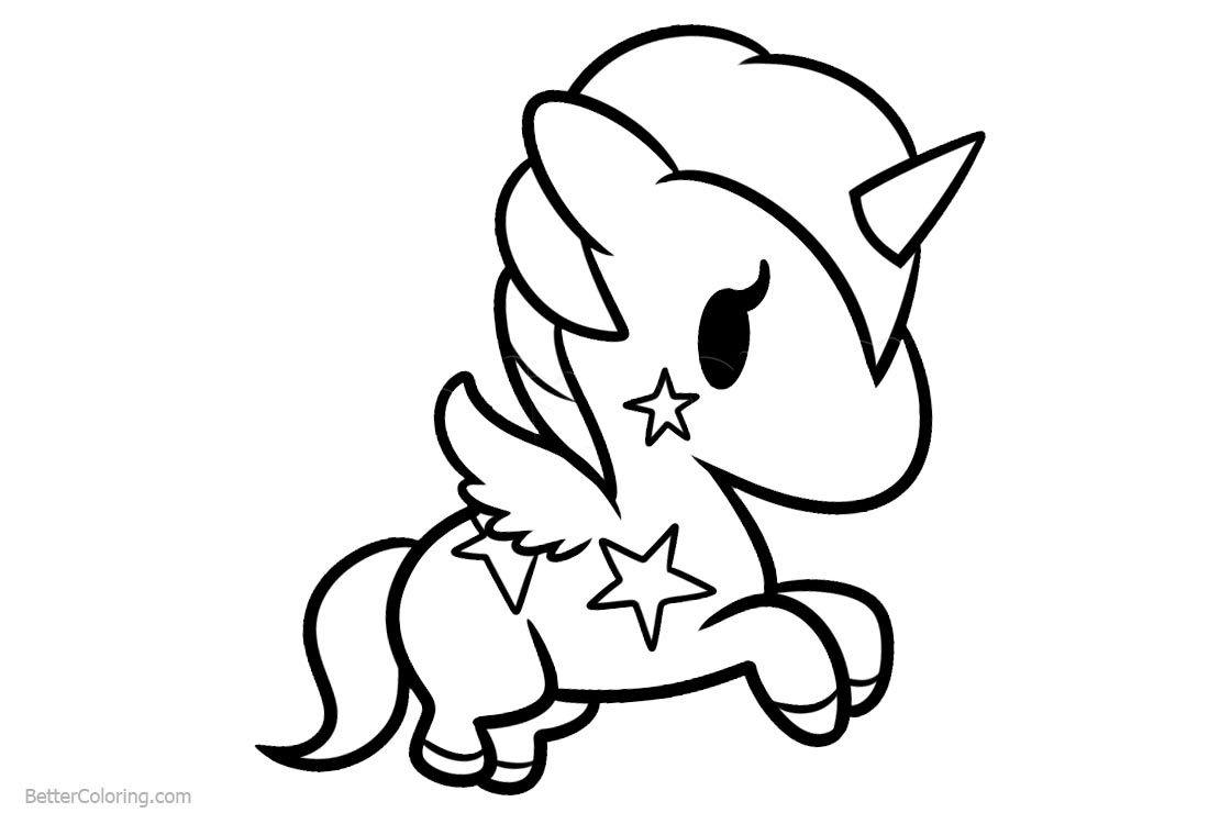 Simple Chibi Unicorn Coloring Pages - Free Printable Coloring Pages