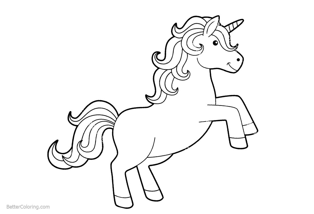 Simple Coloring Pages of Unicorn - Free Printable Coloring ...