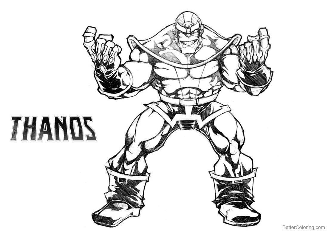 Thanos Coloring Pages Sketch - Free Printable Coloring Pages