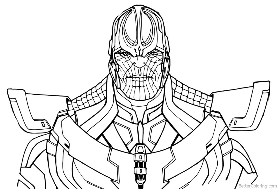 Thanos from Avengers Infinity War Coloring Pages Line Drawing - Free